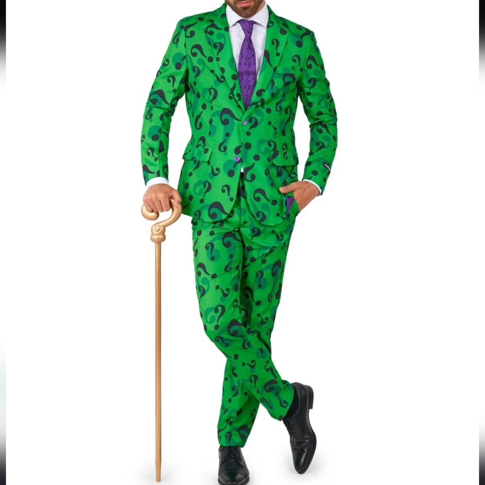 Riddler Men's Suit Batman DC Comics Size Medium Halloween